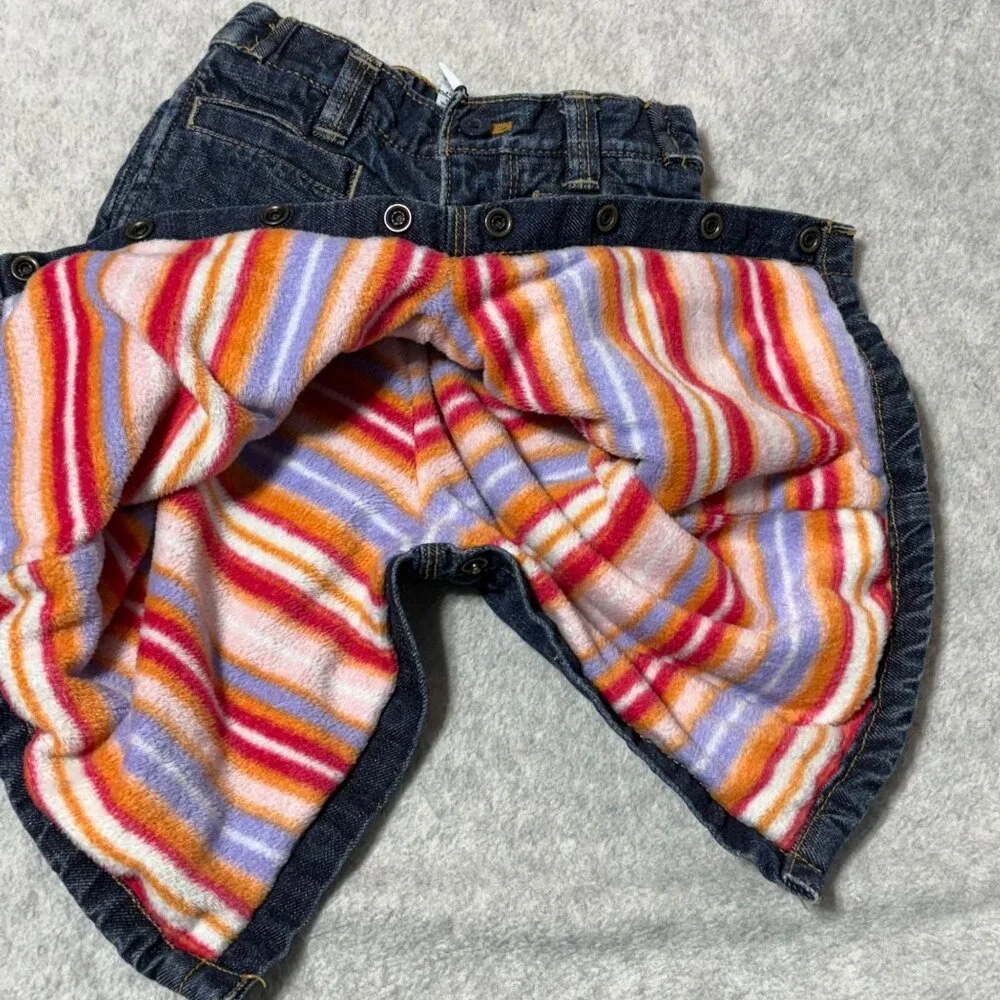 Infant Baby Girl 6-9 M Flannel Fleece Lined Jeans Lot of 2 pants - Picture 11 of 11